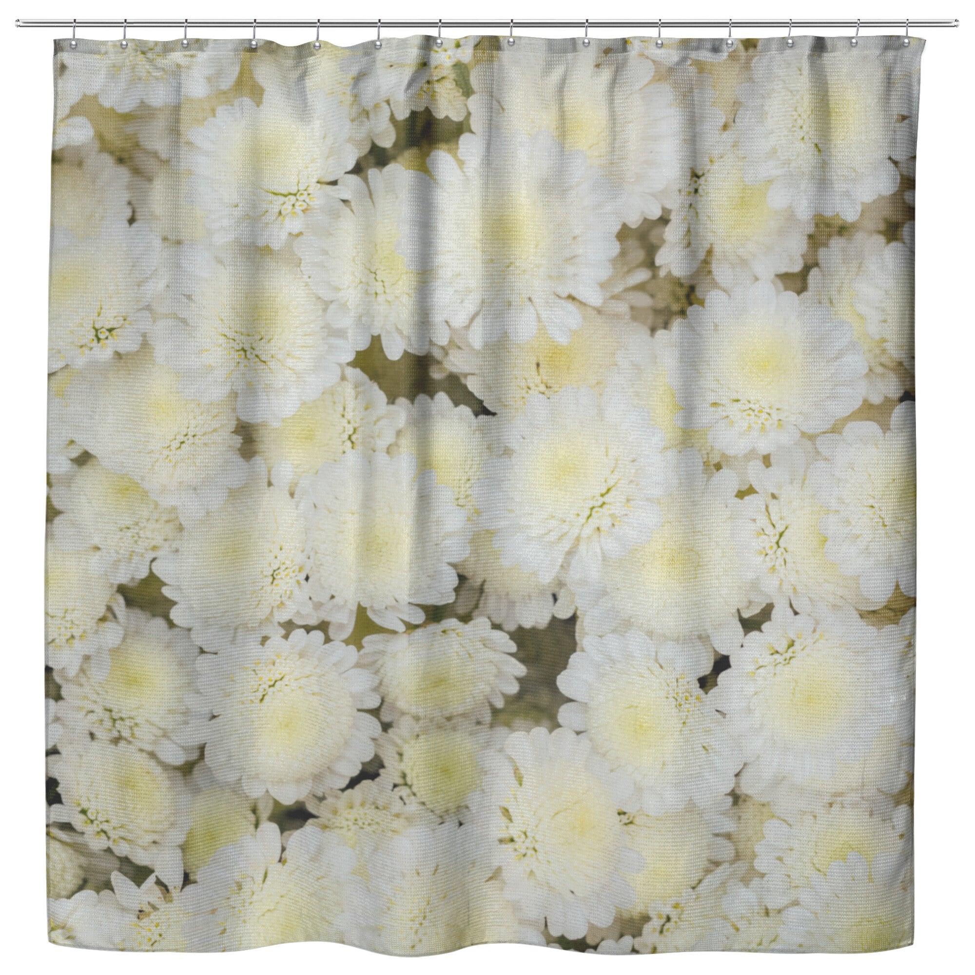 White Flowers - Shower Curtain